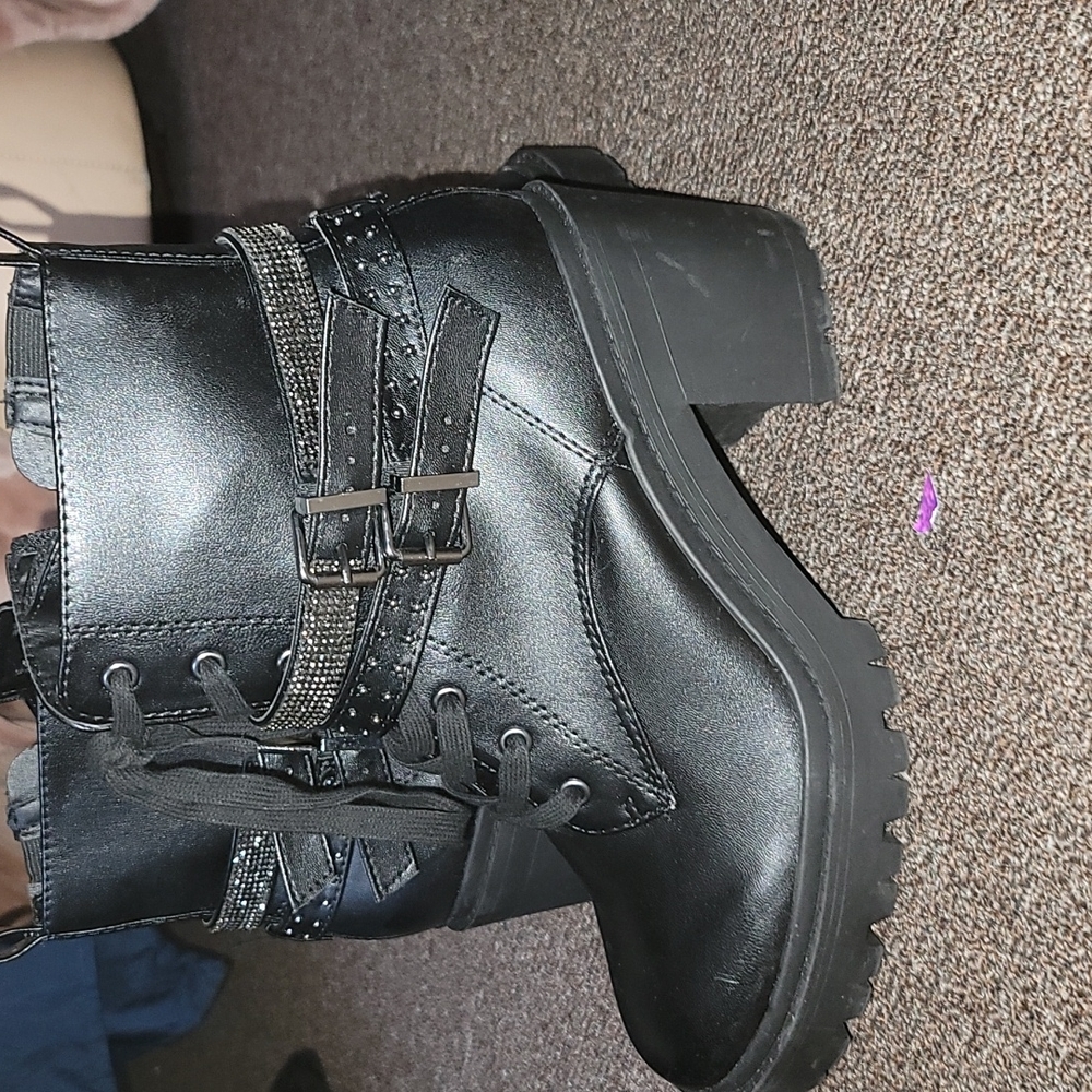 Torrid lug strappy platform booties